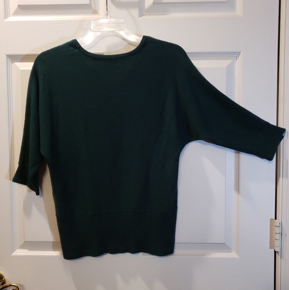 Forest Green V-Neck Dolman Sleeve Sweater - Picture 5 of 5